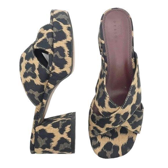 ASOS DESIGN Harrison Cross Strap Block Heeled Sandals in Leopard Women’s Size 6 - Picture 15 of 16